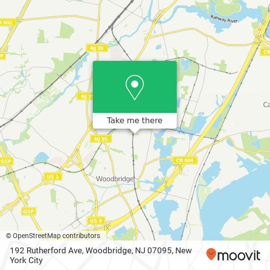 Mapa de 192 Rutherford Ave, Woodbridge, NJ 07095
