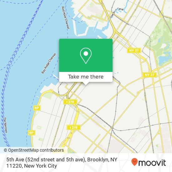 Mapa de 5th Ave (52nd street and 5th ave), Brooklyn, NY 11220