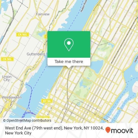 Mapa de West End Ave (79th west end), New York, NY 10024