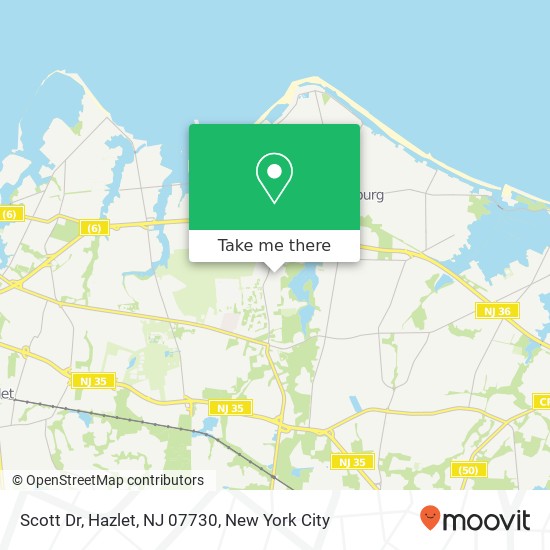 Mapa de Scott Dr, Hazlet, NJ 07730