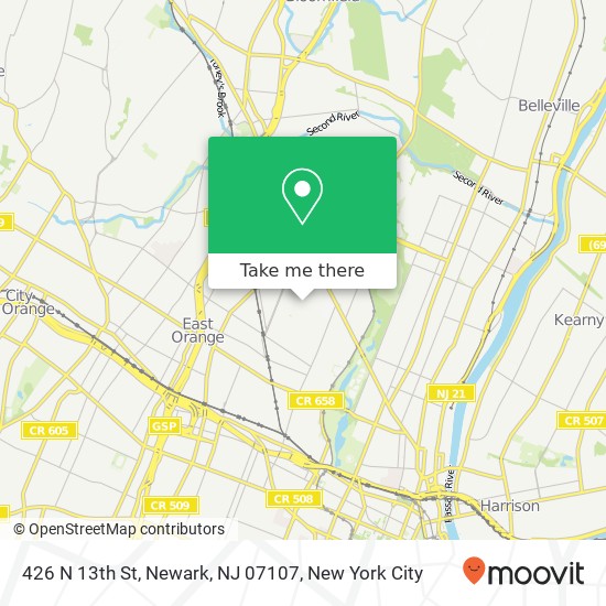 Mapa de 426 N 13th St, Newark, NJ 07107