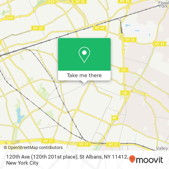 Mapa de 120th Ave (120th 201st place), St Albans, NY 11412
