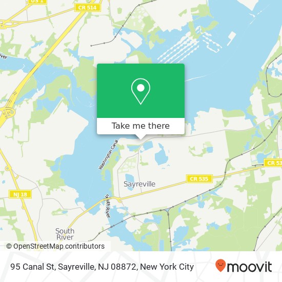 Mapa de 95 Canal St, Sayreville, NJ 08872