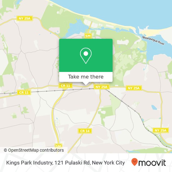 Mapa de Kings Park Industry, 121 Pulaski Rd