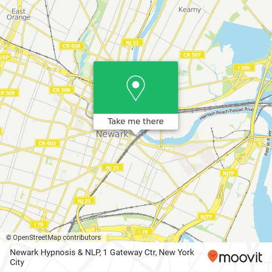 Mapa de Newark Hypnosis & NLP, 1 Gateway Ctr