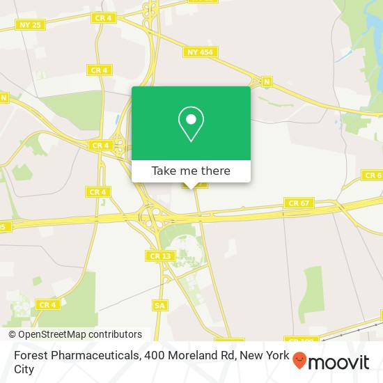 Mapa de Forest Pharmaceuticals, 400 Moreland Rd