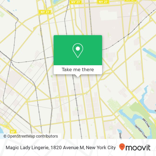 Mapa de Magic Lady Lingerie, 1820 Avenue M