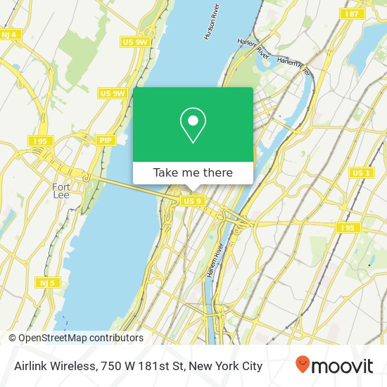 Mapa de Airlink Wireless, 750 W 181st St