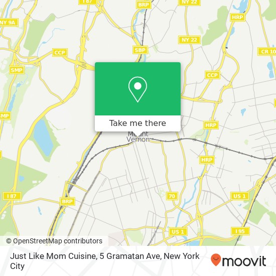 Mapa de Just Like Mom Cuisine, 5 Gramatan Ave