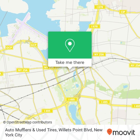 Mapa de Auto Mufflers & Used Tires, Willets Point Blvd