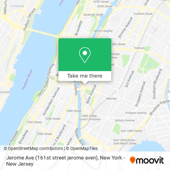 Jerome Ave (161st street jerome aven) map