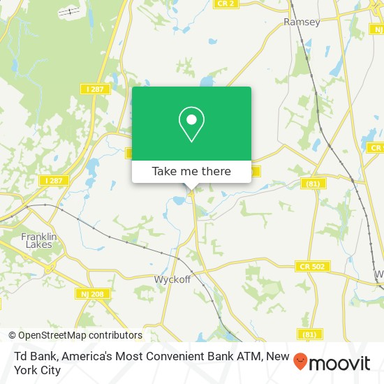 Mapa de Td Bank, America's Most Convenient Bank ATM, 814 Wyckoff Ave