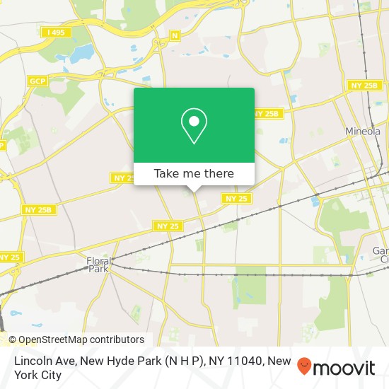 Mapa de Lincoln Ave, New Hyde Park (N H P), NY 11040
