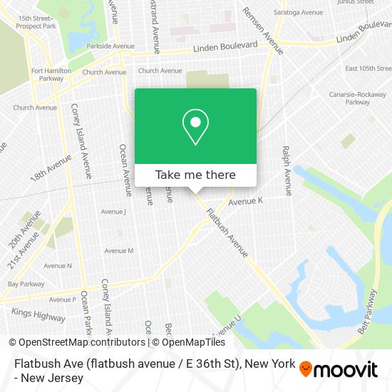 Mapa de Flatbush Ave (flatbush avenue / E 36th St)