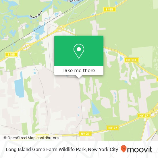 Long Island Game Farm Wildlife Park map