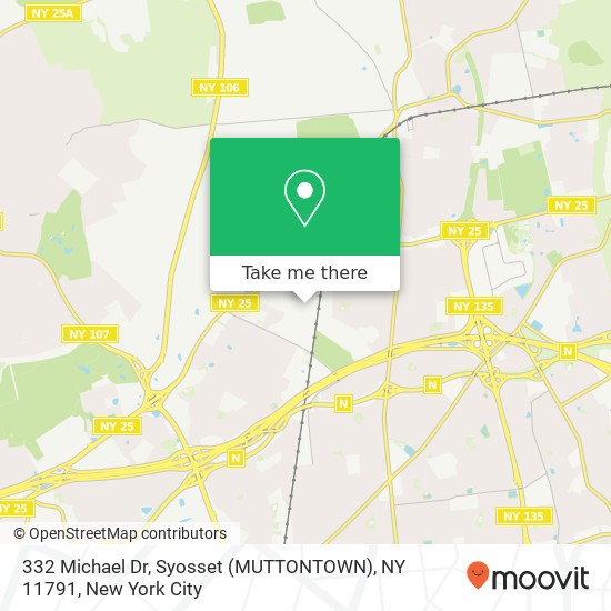 Mapa de 332 Michael Dr, Syosset (MUTTONTOWN), NY 11791