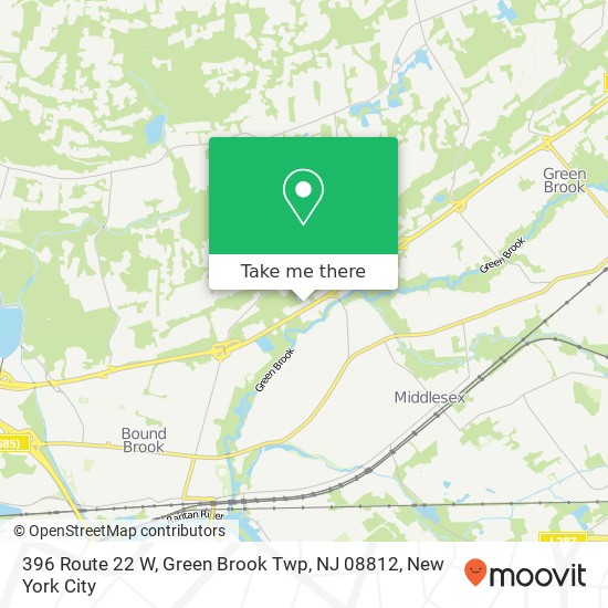 396 Route 22 W, Green Brook Twp, NJ 08812 map