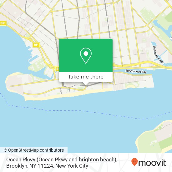 Mapa de Ocean Pkwy (Ocean Pkwy and brighton beach), Brooklyn, NY 11224