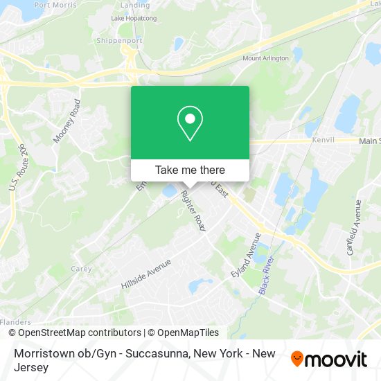 Morristown ob/Gyn - Succasunna map