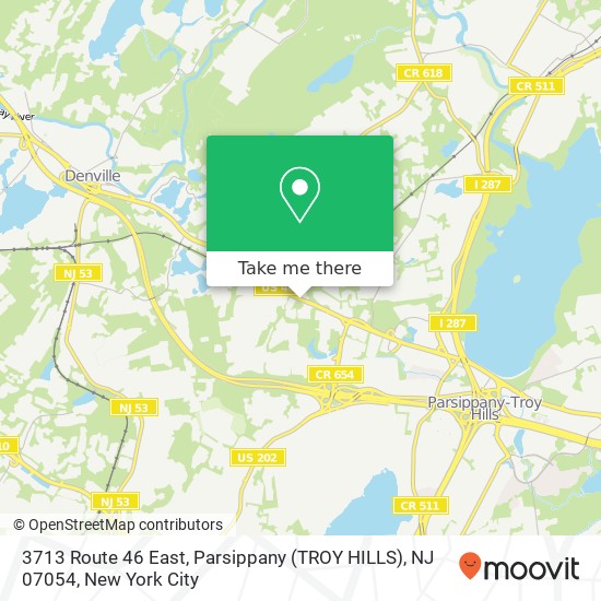 3713 Route 46 East, Parsippany (TROY HILLS), NJ 07054 map