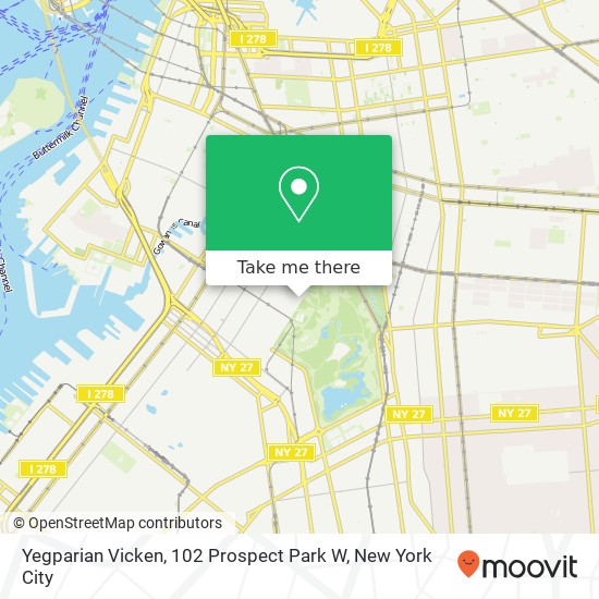 Mapa de Yegparian Vicken, 102 Prospect Park W