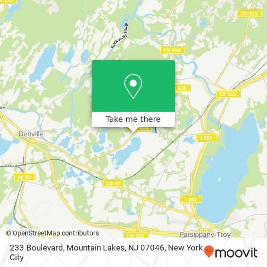 Mapa de 233 Boulevard, Mountain Lakes, NJ 07046