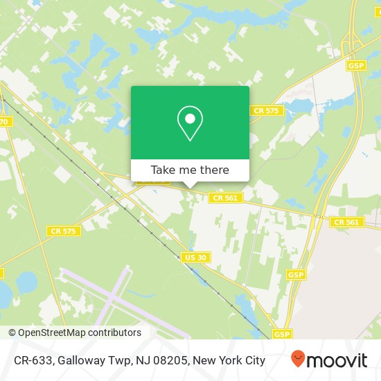 CR-633, Galloway Twp, NJ 08205 map