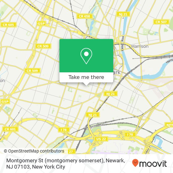 Montgomery St (montgomery somerset), Newark, NJ 07103 map