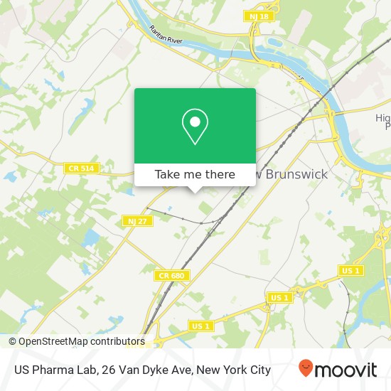 Mapa de US Pharma Lab, 26 Van Dyke Ave