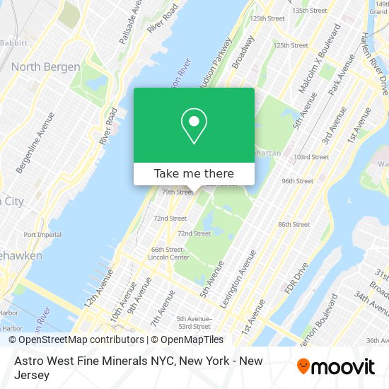 Mapa de Astro West Fine Minerals NYC