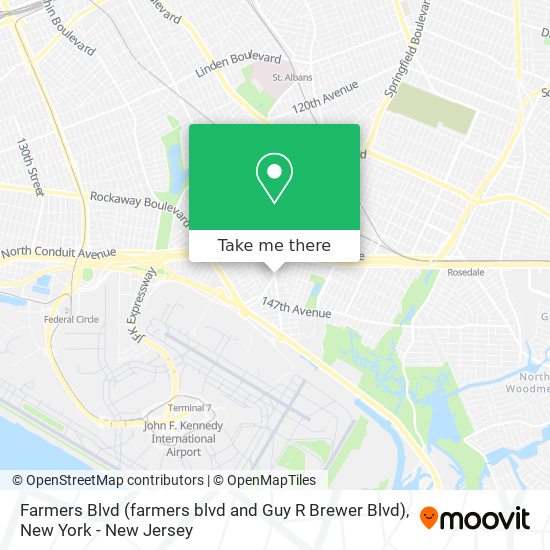 Mapa de Farmers Blvd (farmers blvd and Guy R Brewer Blvd)