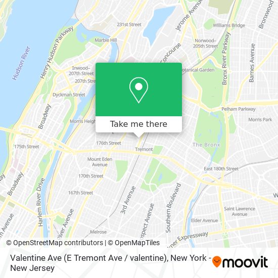 Mapa de Valentine Ave (E Tremont Ave / valentine)