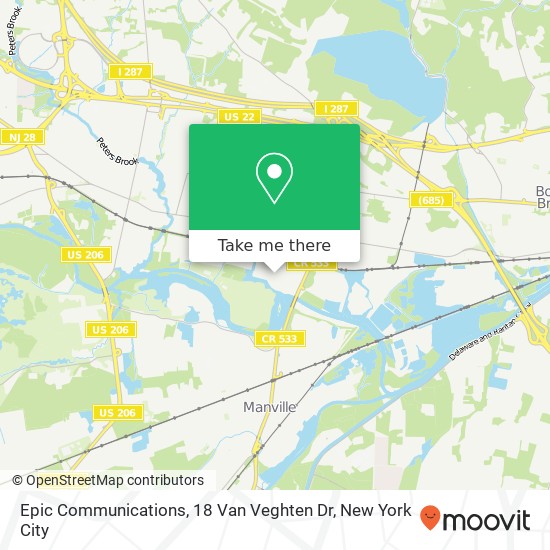 Epic Communications, 18 Van Veghten Dr map