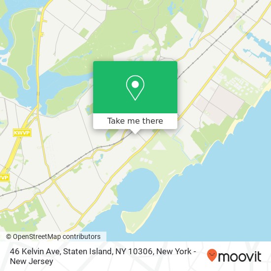 Mapa de 46 Kelvin Ave, Staten Island, NY 10306