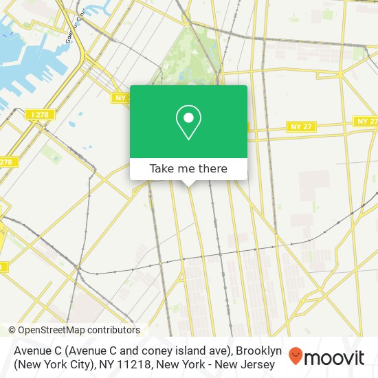 Mapa de Avenue C (Avenue C and coney island ave), Brooklyn (New York City), NY 11218