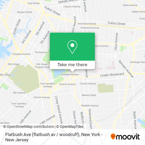 Flatbush Ave (flatbush av / woodruff) map