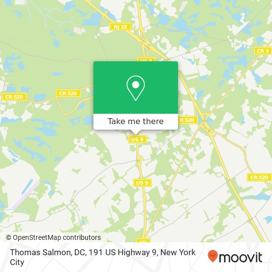 Thomas Salmon, DC, 191 US Highway 9 map