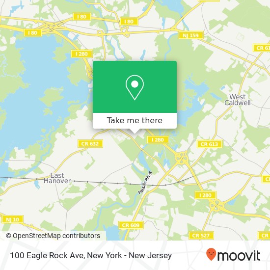 Mapa de 100 Eagle Rock Ave, East Hanover, NJ 07936