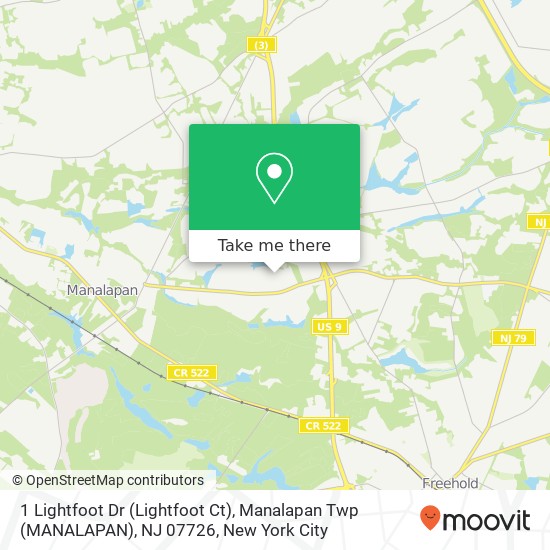 1 Lightfoot Dr (Lightfoot Ct), Manalapan Twp (MANALAPAN), NJ 07726 map