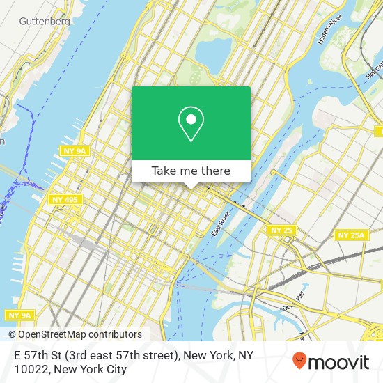 Mapa de E 57th St (3rd east 57th street), New York, NY 10022