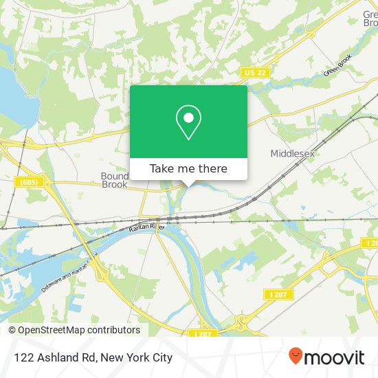Mapa de 122 Ashland Rd, Middlesex, NJ 08846