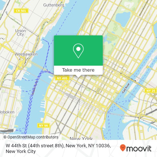 Mapa de W 44th St (44th street 8th), New York, NY 10036