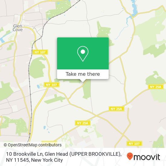Mapa de 10 Brookville Ln, Glen Head (UPPER BROOKVILLE), NY 11545