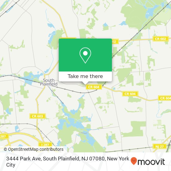 Mapa de 3444 Park Ave, South Plainfield, NJ 07080