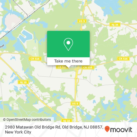 Mapa de 2980 Matawan Old Bridge Rd, Old Bridge, NJ 08857