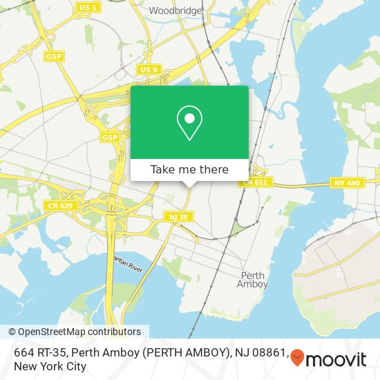 Mapa de 664 RT-35, Perth Amboy (PERTH AMBOY), NJ 08861