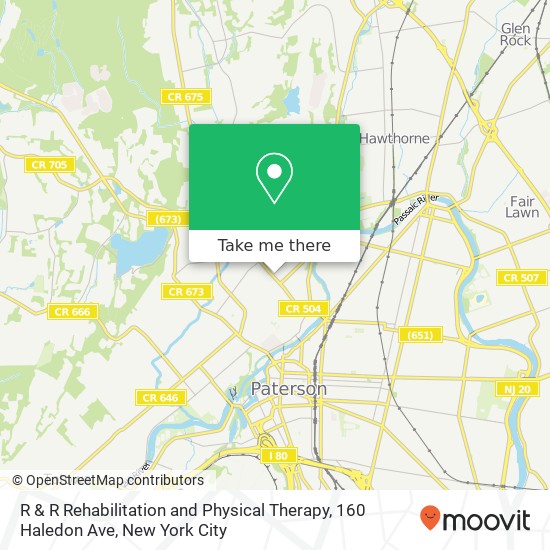 Mapa de R & R Rehabilitation and Physical Therapy, 160 Haledon Ave