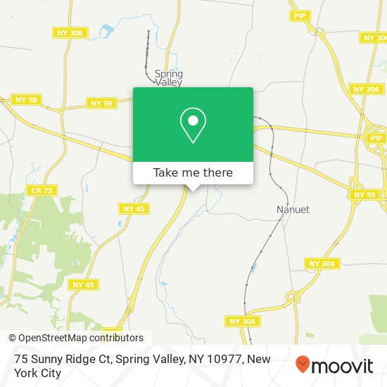 Mapa de 75 Sunny Ridge Ct, Spring Valley, NY 10977