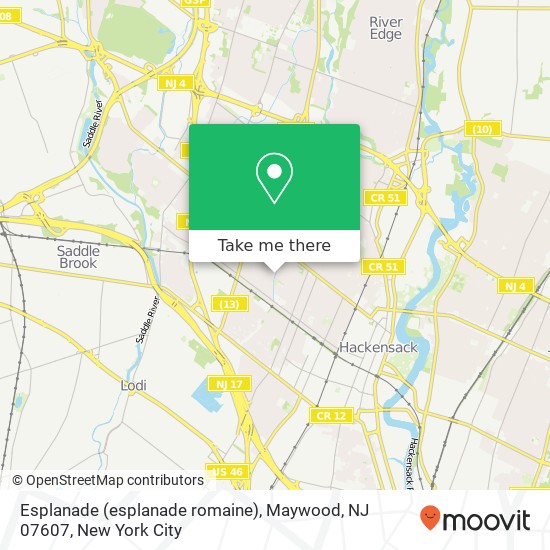 Mapa de Esplanade (esplanade romaine), Maywood, NJ 07607