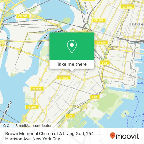 Mapa de Brown Memorial Church of A Living God, 154 Harrison Ave